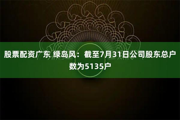 股票配资广东 绿岛风：截至7月31日公司股东总户数为5135户